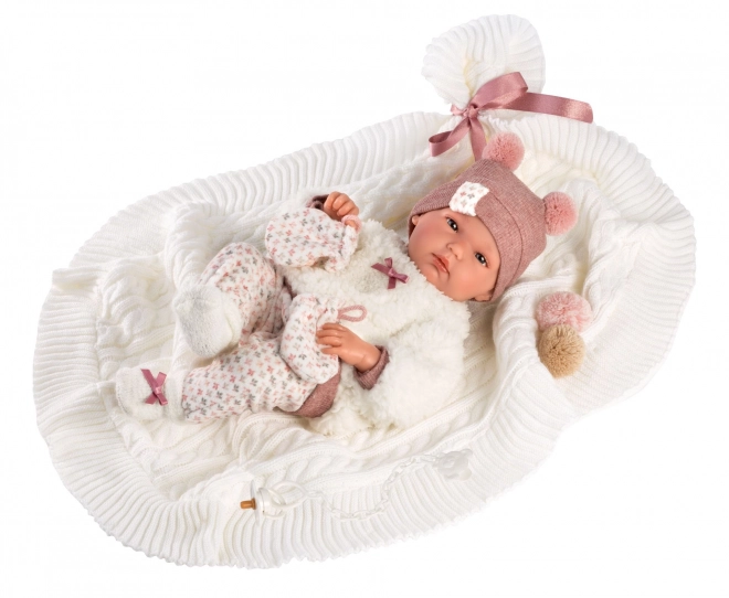 Llorens 63576 NEW BORN HOLČIČKA - realistisk dukke baby med helvinylkrop - 35 cm