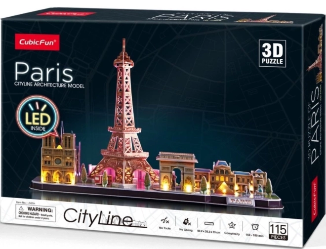 Lysende 3D puslespil CityLine Panorama Paris