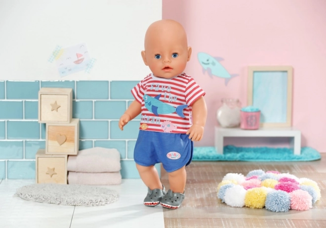 BABY born Pyjamasæt og hjemmesko, blå, 43 cm
