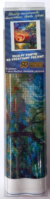 Norimpex Diamantmaling Farverig fuldmåne over søen 30x40cm