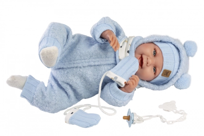 Llorens 84479 NEW BORN - realistisk dukke baby med lyde og blødt stofkrop - 44 cm