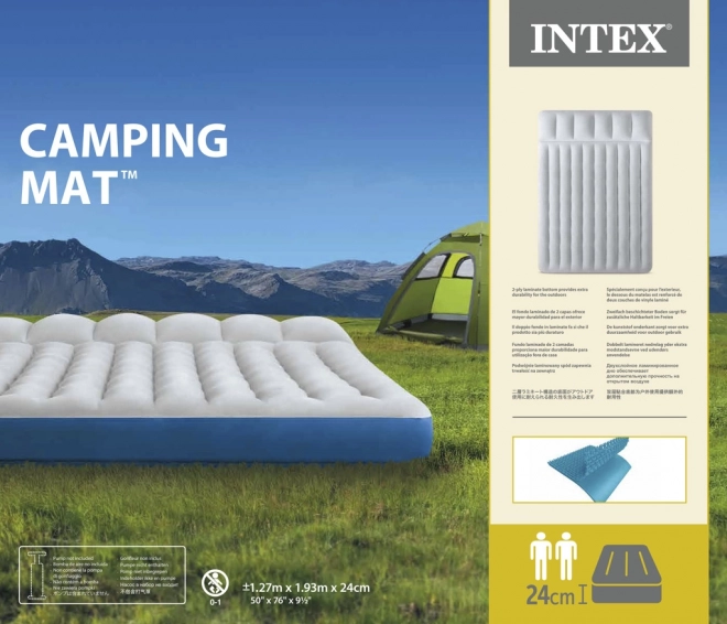 Oppustelig madras Camping 1,27 m x 1,93 m x 24 cm