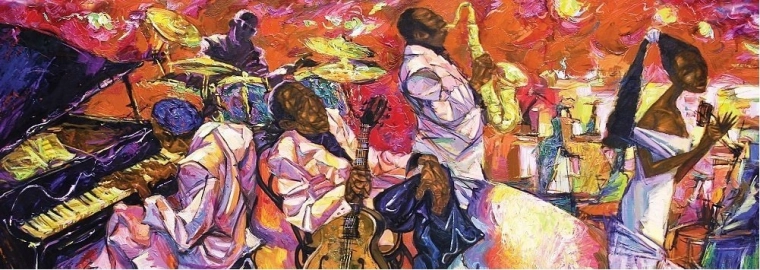 Panoramapuslespil ART PUZZLE Farver af jazz 1000 brikker