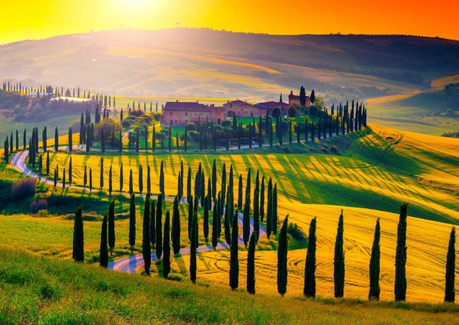 Enjoy Puzzle – solnedgang i Toscana, 1000 brikker