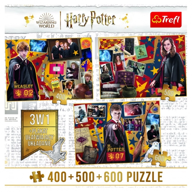 TREFL Puslespil Harry Potter: Ron, Hermione og Harry 400 + 500 + 600 brikker