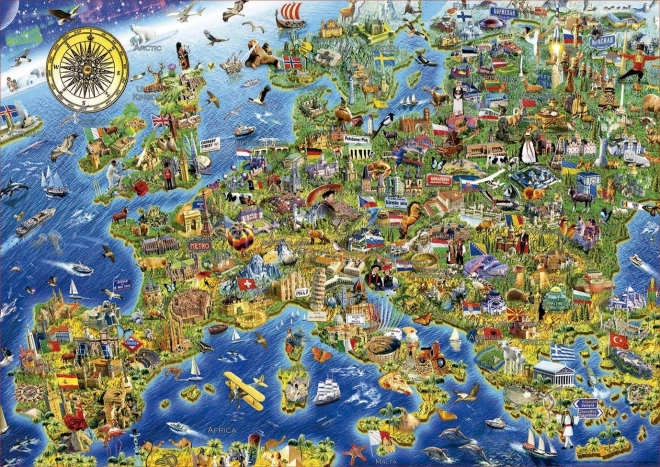 EDUCA Puzzle Skør Europa kort 500 brikker