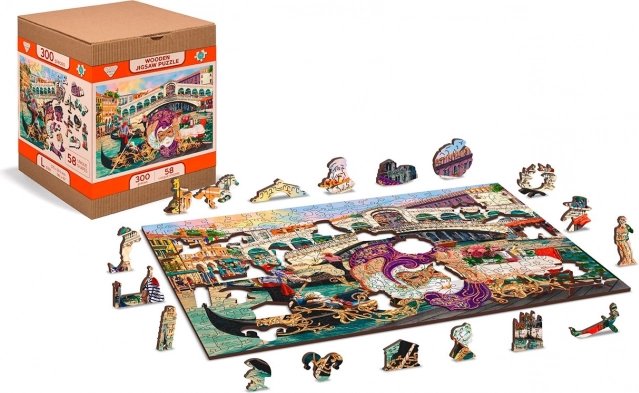 Træpuslespil WOODEN CITY Venetiansk karneval 2-i-1, 300 brikker