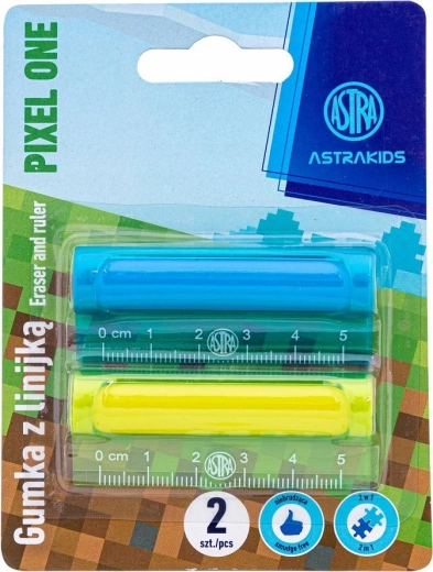 ASTRA lineal med viskelæder 2-i-1 Pixel One 5 cm (2 stk)