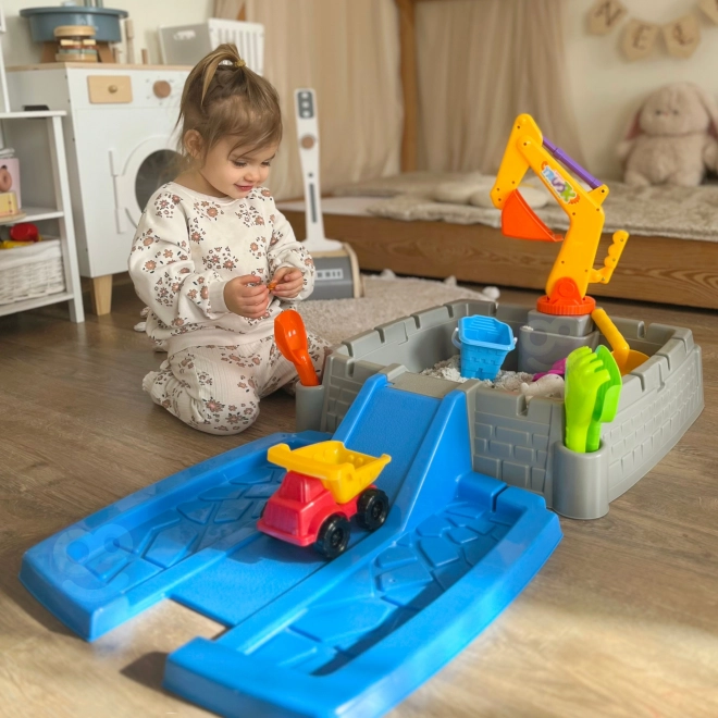Transportabelt sandkasse WOOPIE Slot med 9 tilbehør