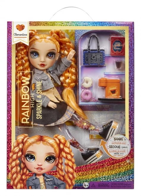 Rainbow High Gnistre & Skinne Mode dukke - Clementine (Orange)
