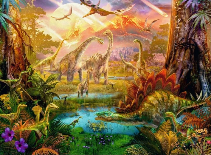 Puslespil med Dinoland-motiv fra Ravensburger, 500 brikker