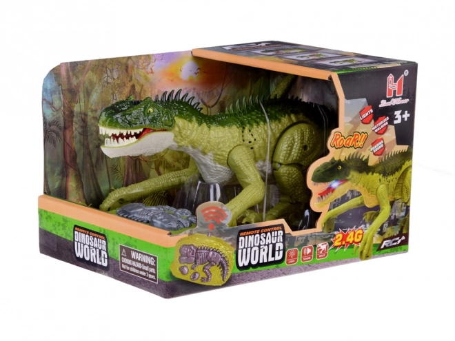 Grøn dinosaur med fjernbetjening