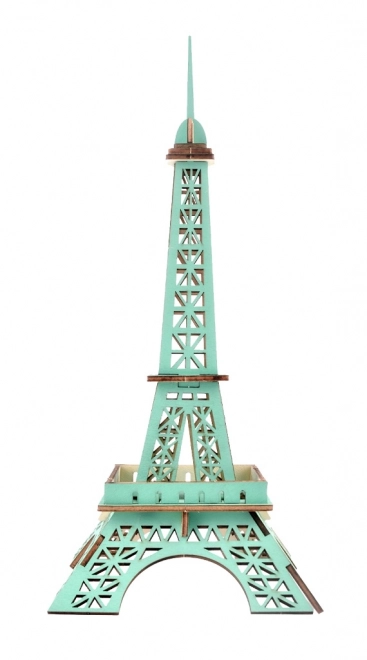 Woodcraft Træ 3D puslespil Eiffel tårn turkis