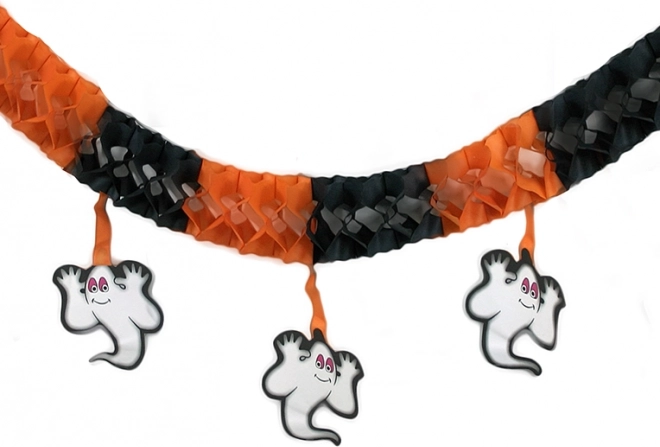 Halloween papirguirlande med spøgelser 3 m