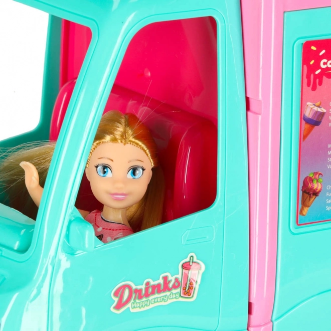 Camper til dukker med madvogn