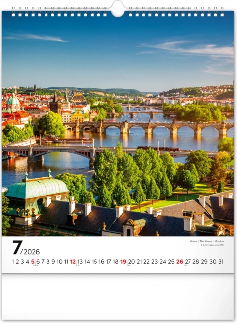 Væghængt kalender Prag 2026