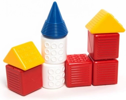 Fantasisæt med farvede plastklodser til de mindste (9 stk)