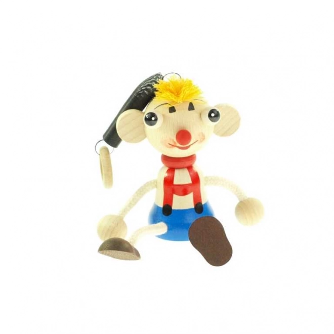 Dreng med store øjne på fjeder træfigur