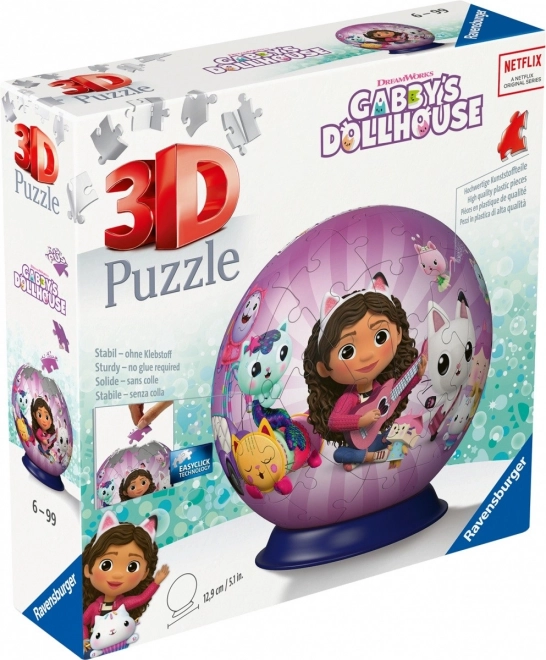 3D puzzleball Gabbys magiske hus 72 brikker RAVENSBURGER