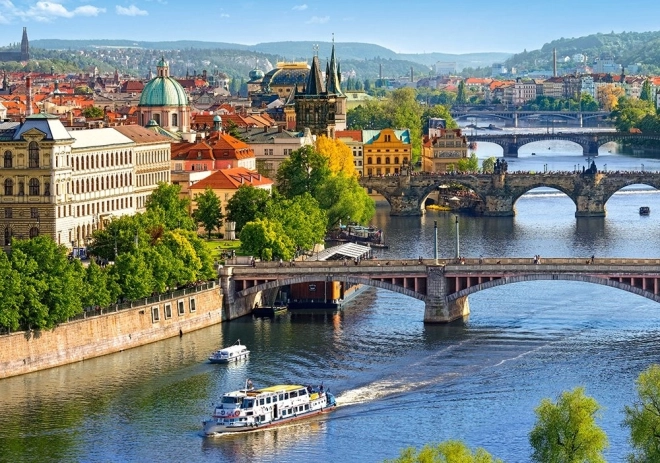 Puslespil 500 brikker – Udsigt over broerne i PRAG