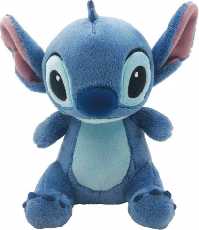 Stitch siddende plysbamse blå 18 cm