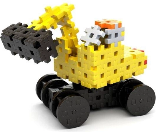 Lille gravemaskine og kompakte biler i ét sæt