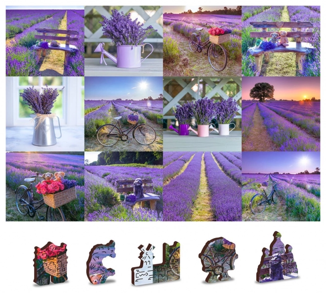 Træpuslespil Lavendel Frankrig 2i1