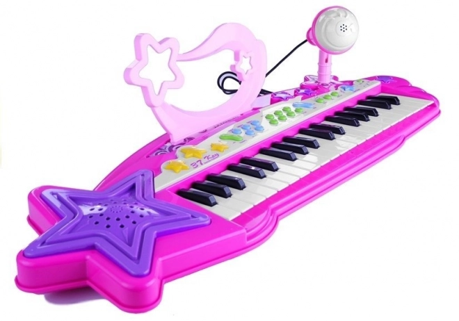 Tastatur Orgel 37 Taster MP3 Mikrofon Lyserød
