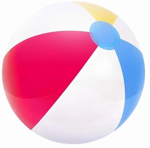 Oppustelig bold med regnbuestriber - 61 cm