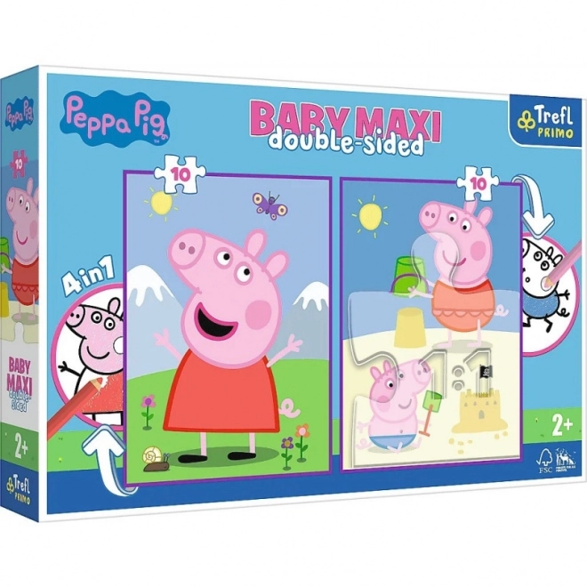 Baby MAXI 2x10 dele puslespil Peppas munter dag, Lille Gris Peppa