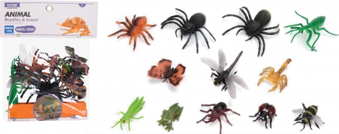 Sæt med 12 insektfigurer 10 cm