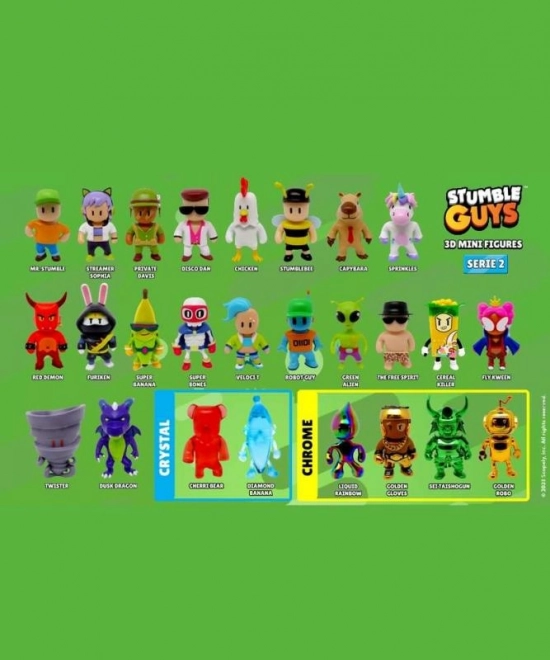 Gennemsigtig æske Stumble Guys med 3 figurer