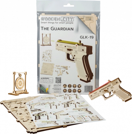 Træ 3D-puslespil pistol WOODEN CITY Guardian GLK-19