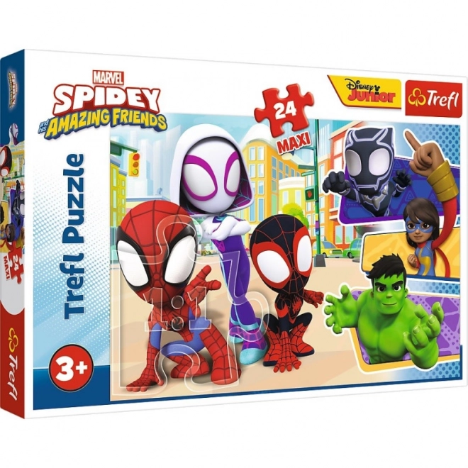 Puslespil 24 maxi Spiday og vennerne Spiderman