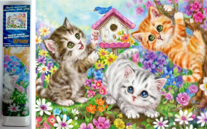 Diamantmaleri Katteparti 30x40 cm