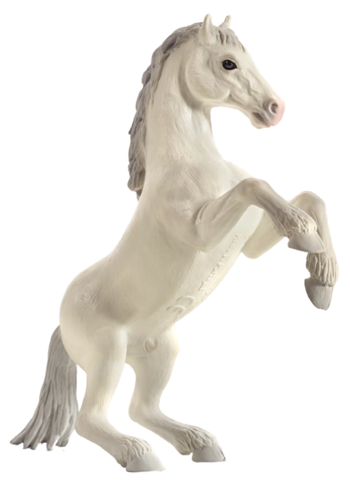 Realistisk figur af en hvid hest Mojo Mustang