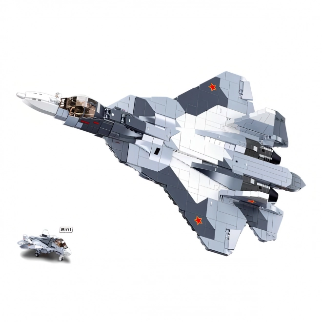 Sluban Model Mursten M38-B0986 Stolt Fighter Jet Su-57 2 i 1