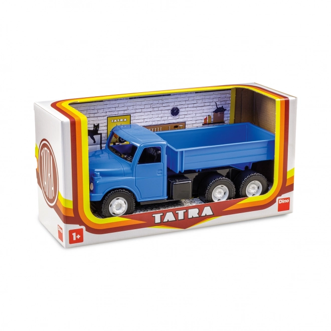 Auto lastbil Tatra 148 lad plastik 30cm blå i kasse 35x18x13cm