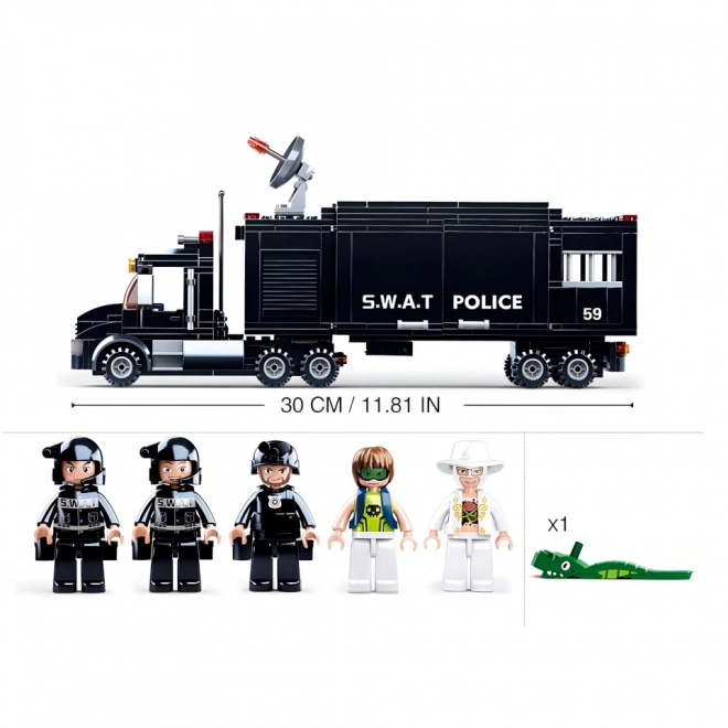 Sluban Politi M38-B0659 SWAT mobil base og tyve i helikopter