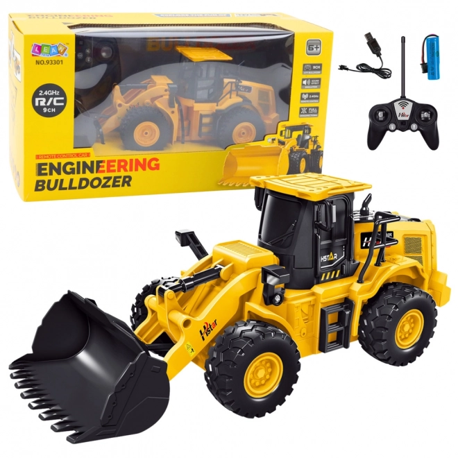 Fjernsyring RC bulldozer gul