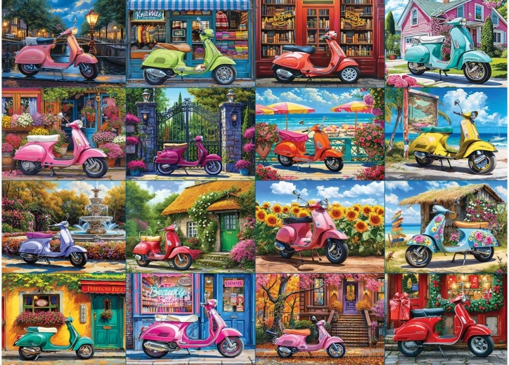 EUROGRAPHICS puslespil 16 scootere, 1000 brikker