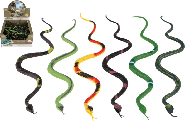 Plastslanger 23 cm – mix af arter, 60 stk i boks