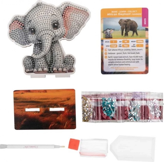 Diamantmaleri Safari: Elefant