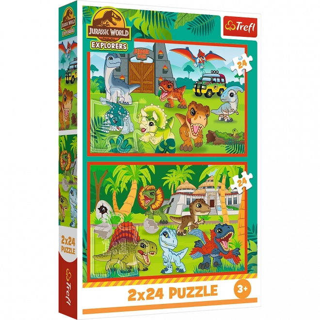 Puslespil 2x24 Små dinosaurer Universal Jurassic World Trefl