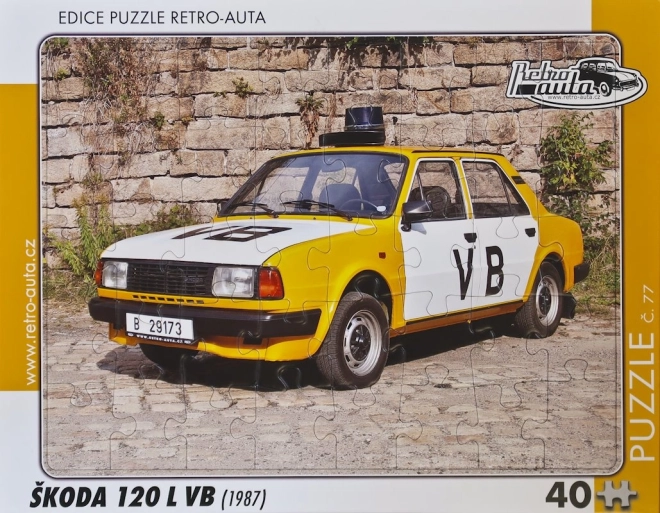 Puslespil RETRO-AUTA ŠKODA 120 L VB (1987) – 40 brikker