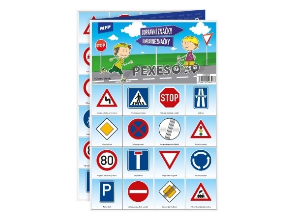 Pexeso papir Dopravsskilte selskabsspil 32 billedpar 21x30cm