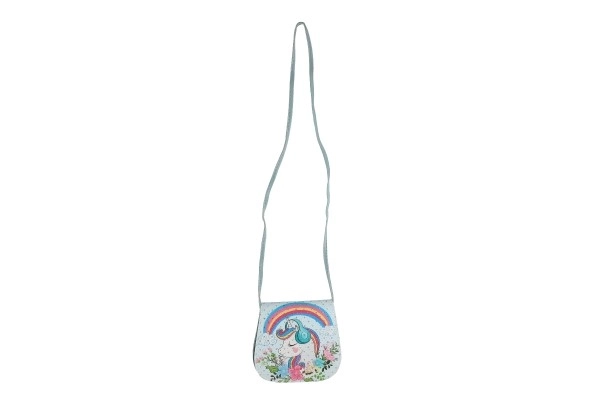Taske/Unicorn taske med sten plastik 4 farver i pose 17x15x3cm