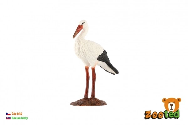 Hvid stork i plastik 9 cm i pose