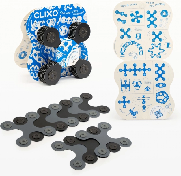 Designer Pack magnetiske blokke Clixo, sorte