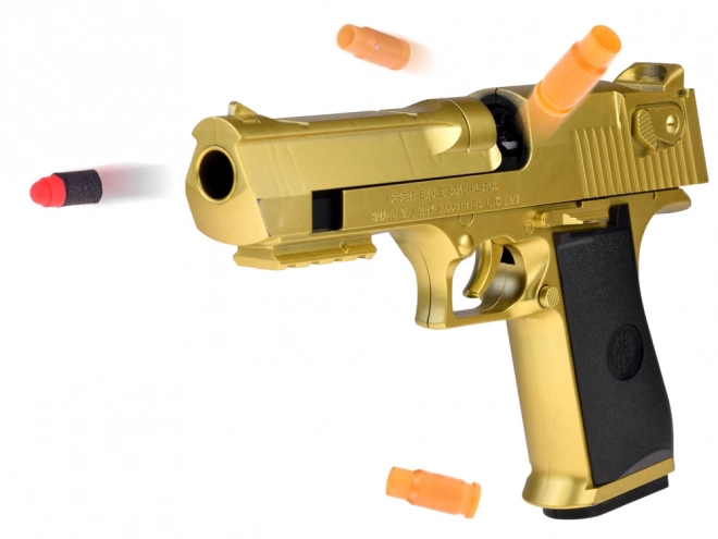 Børnelegepistol med skumammunition og lyddæmper